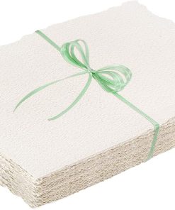 50 Sheets Deckled Edge Paper 4 x 6inch. 160 GSM Handmade Paper Rough/Textured Watercolor Paper for Wedding Invitations. Cards. Crafts